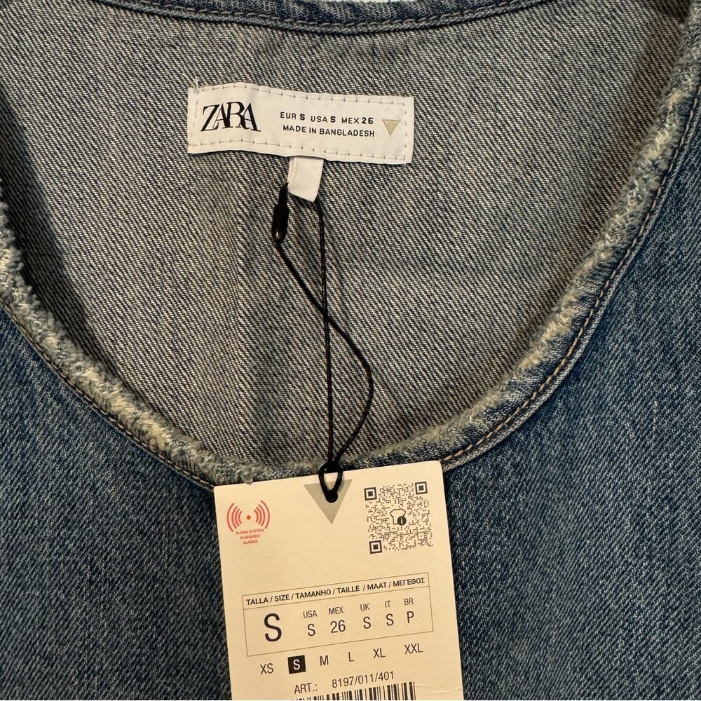 Zara - NWT Denim Shift Top/Tunic - Size S - Picture 9 of 12